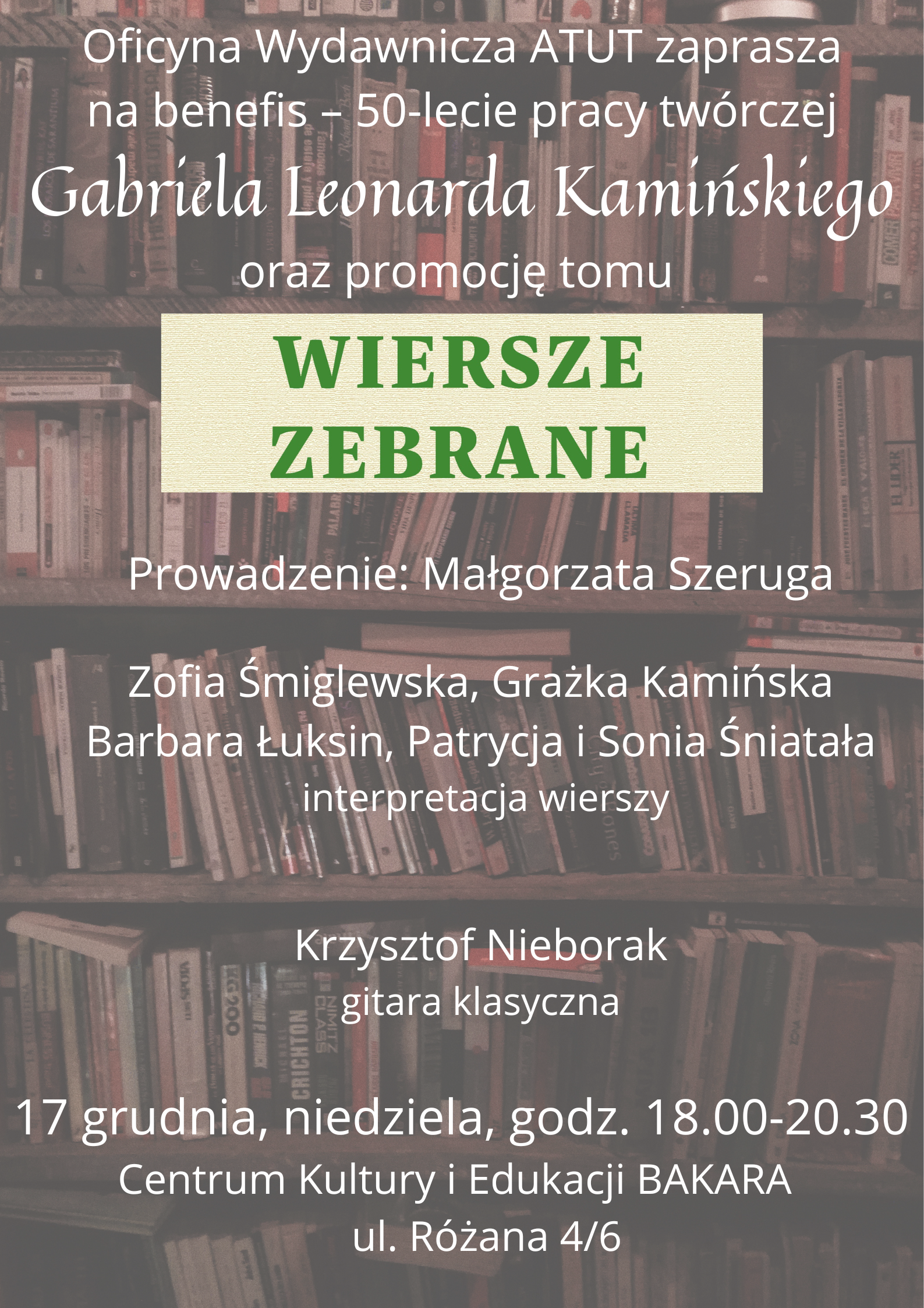 Spotkanie autorskie Gabrielal Leonarda Kamińskiego w Centrum Kultury i Edukacji BAKARA
